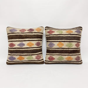 Turkish Rug Pillow Cover Set of 2 | 24'' x 24'' - front view