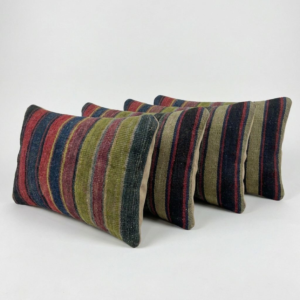 Turkish Kilim Pillow Cover Set of 4 | 16'' x 24'' - left angle
