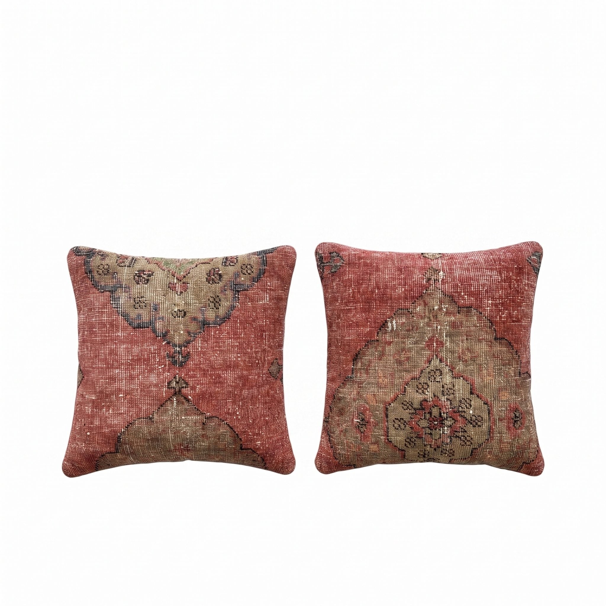 Turkish Rug Pillow Cover Set of 2 | 20'' x 20'' - front view