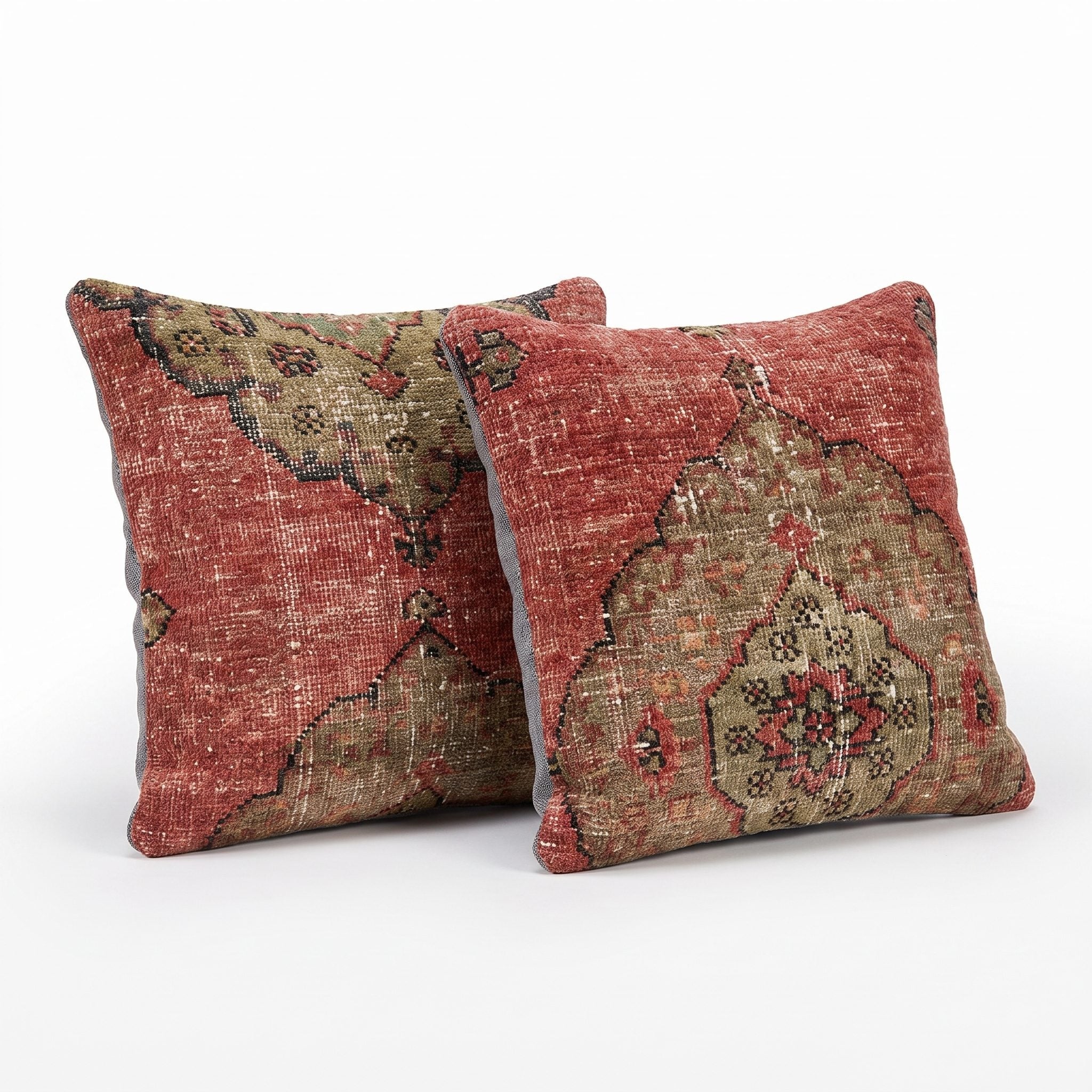 Turkish Rug Pillow Cover Set of 2 | 20'' x 20'' - right angle