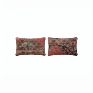 Turkish Rug Pillow Cover Set of 2 | 16'' x 24'' - front view