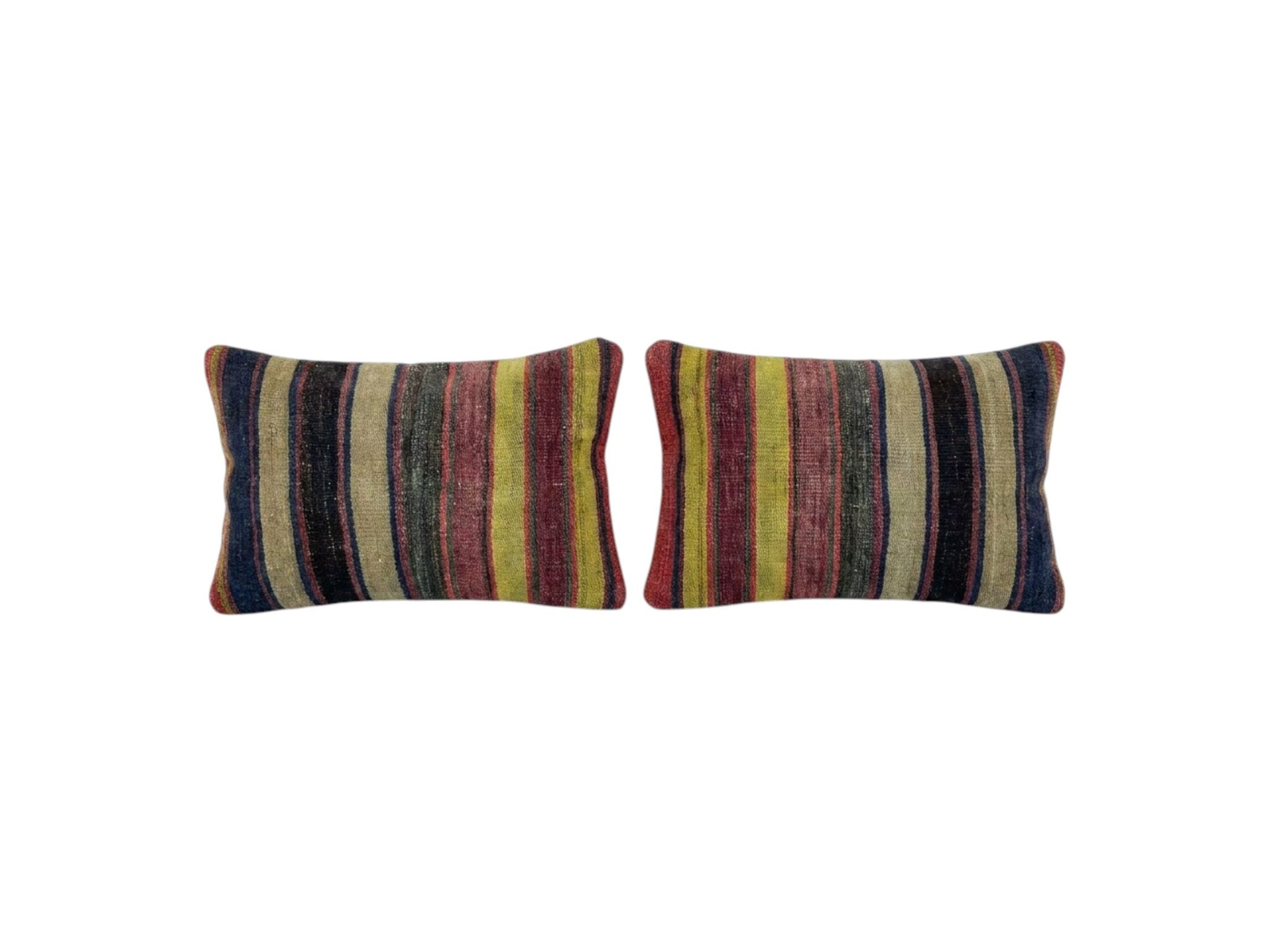 Turkish Kilim Pillow Cover Set of 2 | 16'' x 24'' - front view