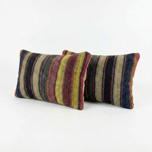 Turkish Kilim Pillow Cover Set of 2 | 16'' x 24'' - left angle