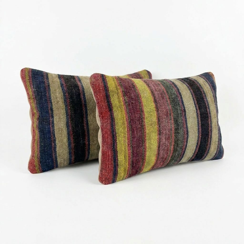 Turkish Kilim Pillow Cover Set of 2 | 16'' x 24'' - right angle