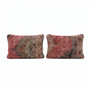 Turkish Rug Pillow Cover Set of 2 | 16'' x 24'' - front view
