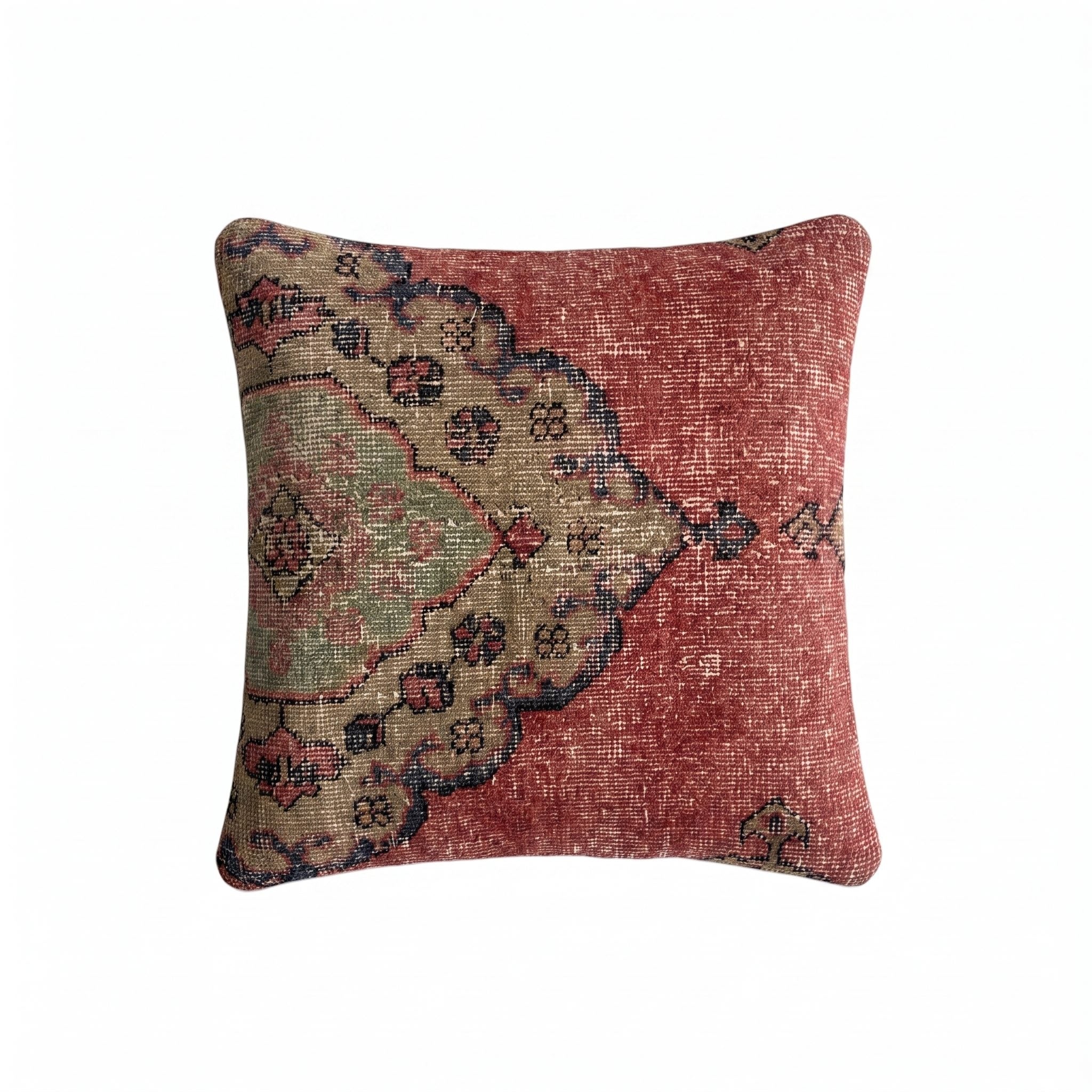 Turkish Rug Pillow Cover | 20'' x 20'' - front view