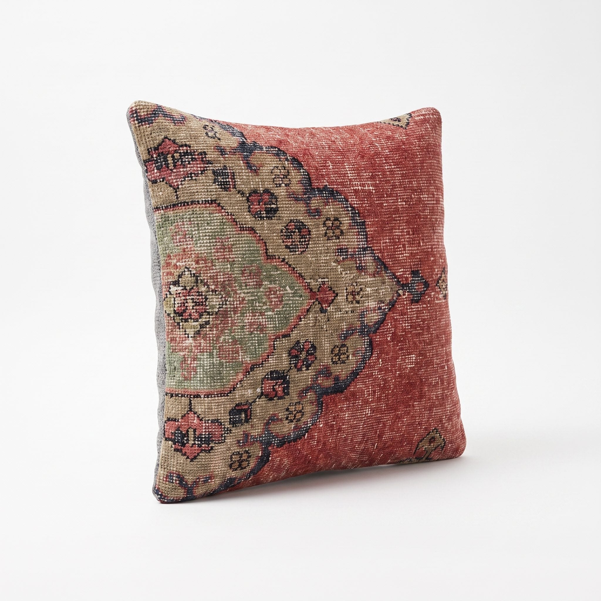 Turkish Rug Pillow Cover | 20'' x 20'' - left angle