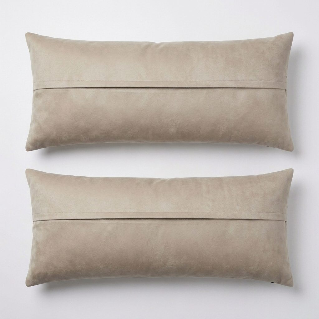 Turkish Kilim Bedding Pillow Cover Set of 2 | 16'' x 49'' - back with hidden zipper