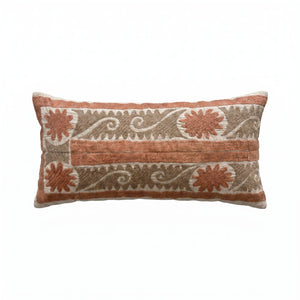 Uzbek Suzani Bedding Pillow Cover | 13'' x 27'' - front view