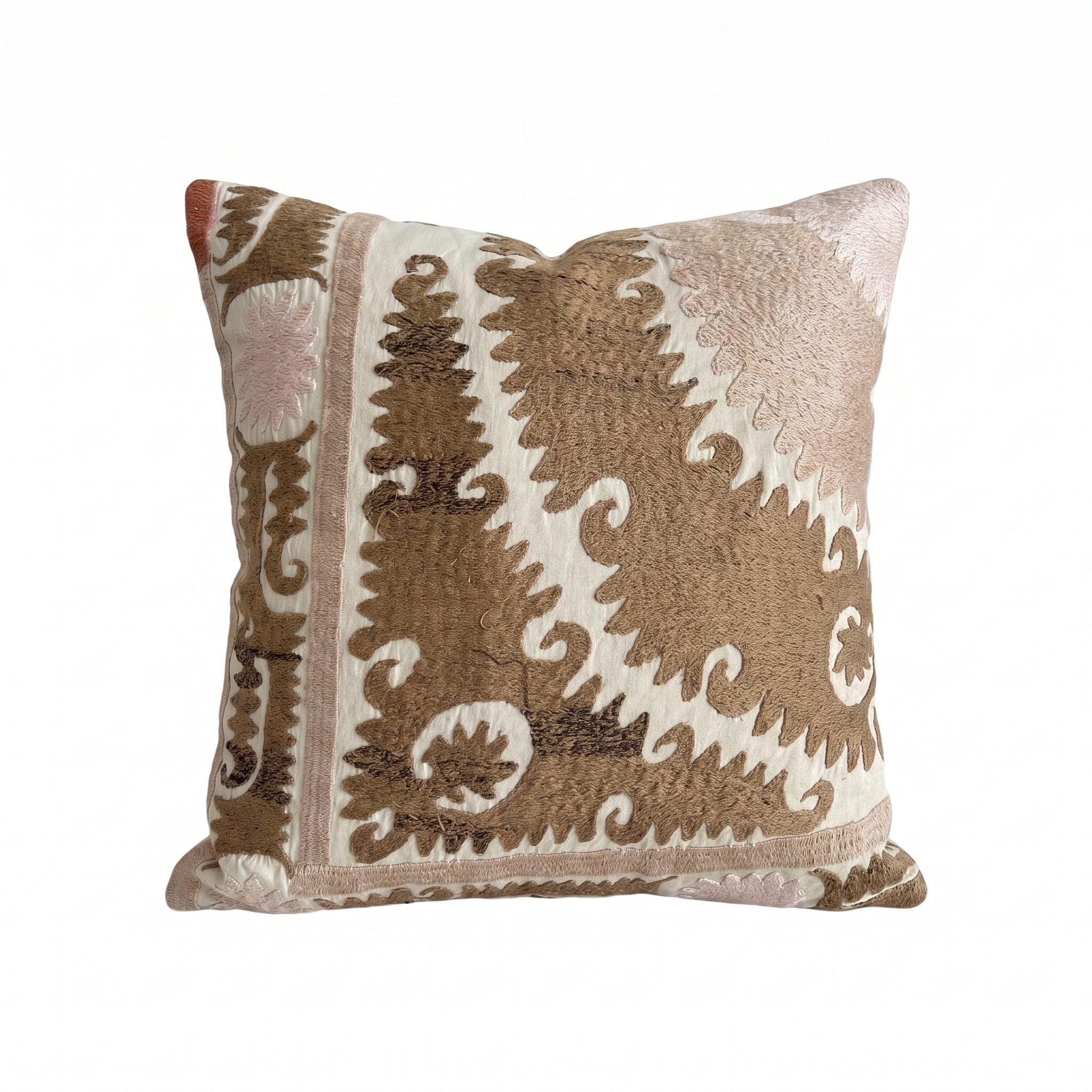 Uzbek Suzani Pillow Cover | 24'' x 21'' - front view