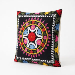 Uzbek Suzani Pillow Cover | 18'' x 18'' - right angle