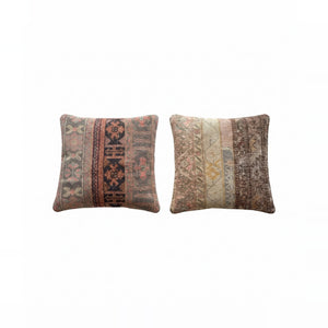 Turkish Rug Pillow Cover Set of 2 | 24'' x 24'' - front view