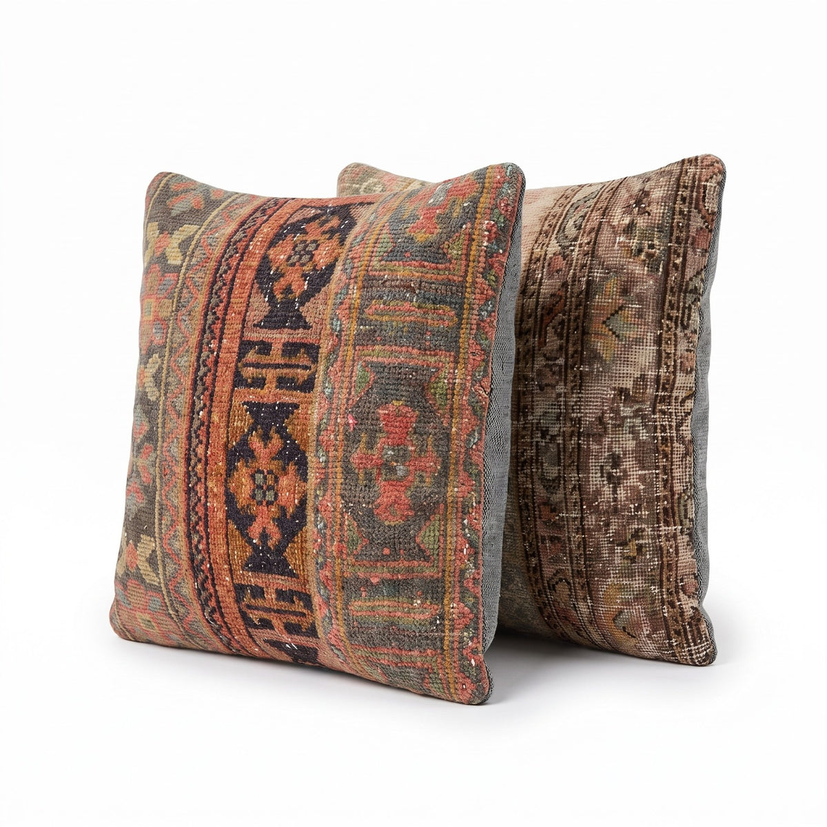 Turkish Rug Pillow Cover Set of 2 | 24'' x 24'' - left angle