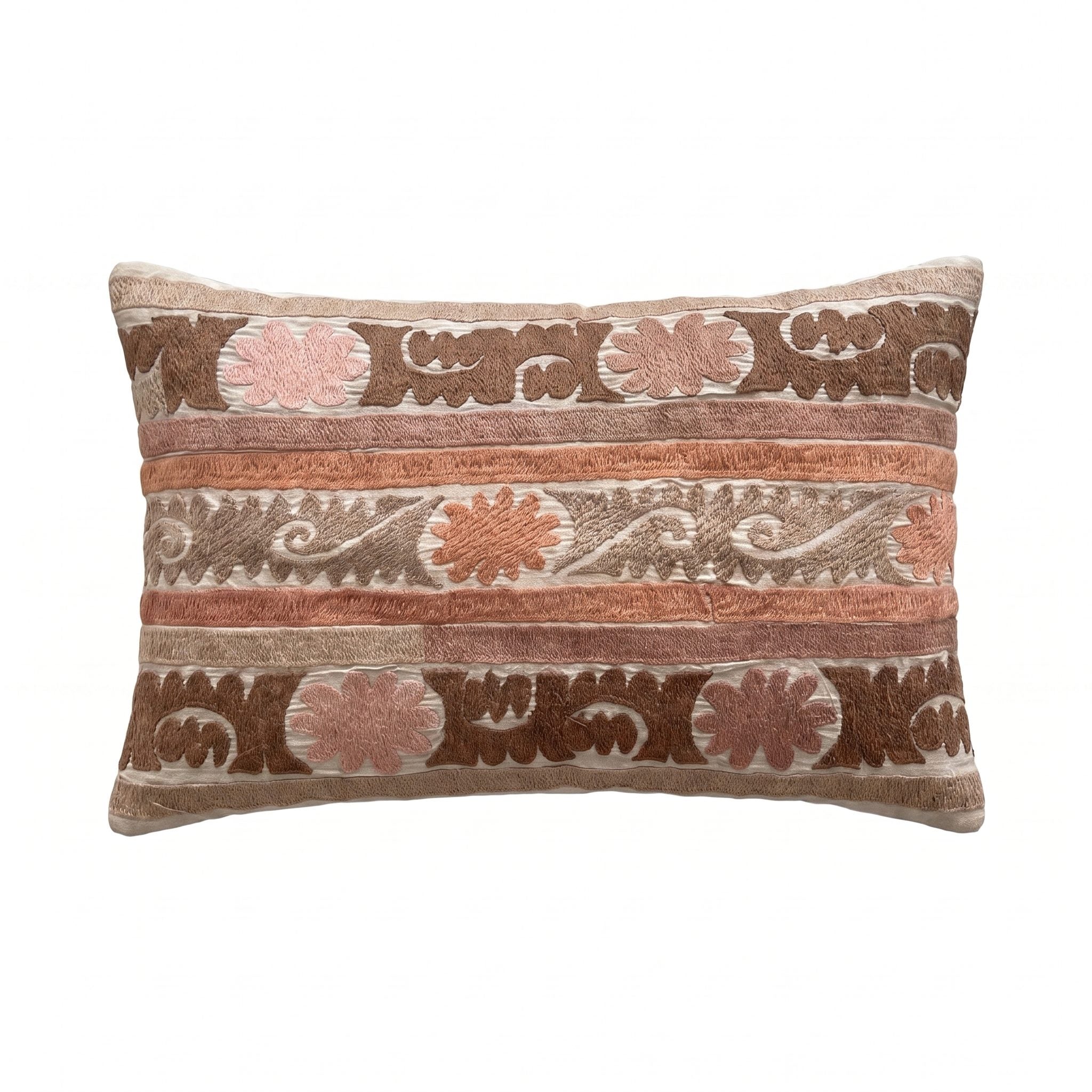 Uzbek Suzani Bedding Pillow Cover | 19'' x 29'' - front view