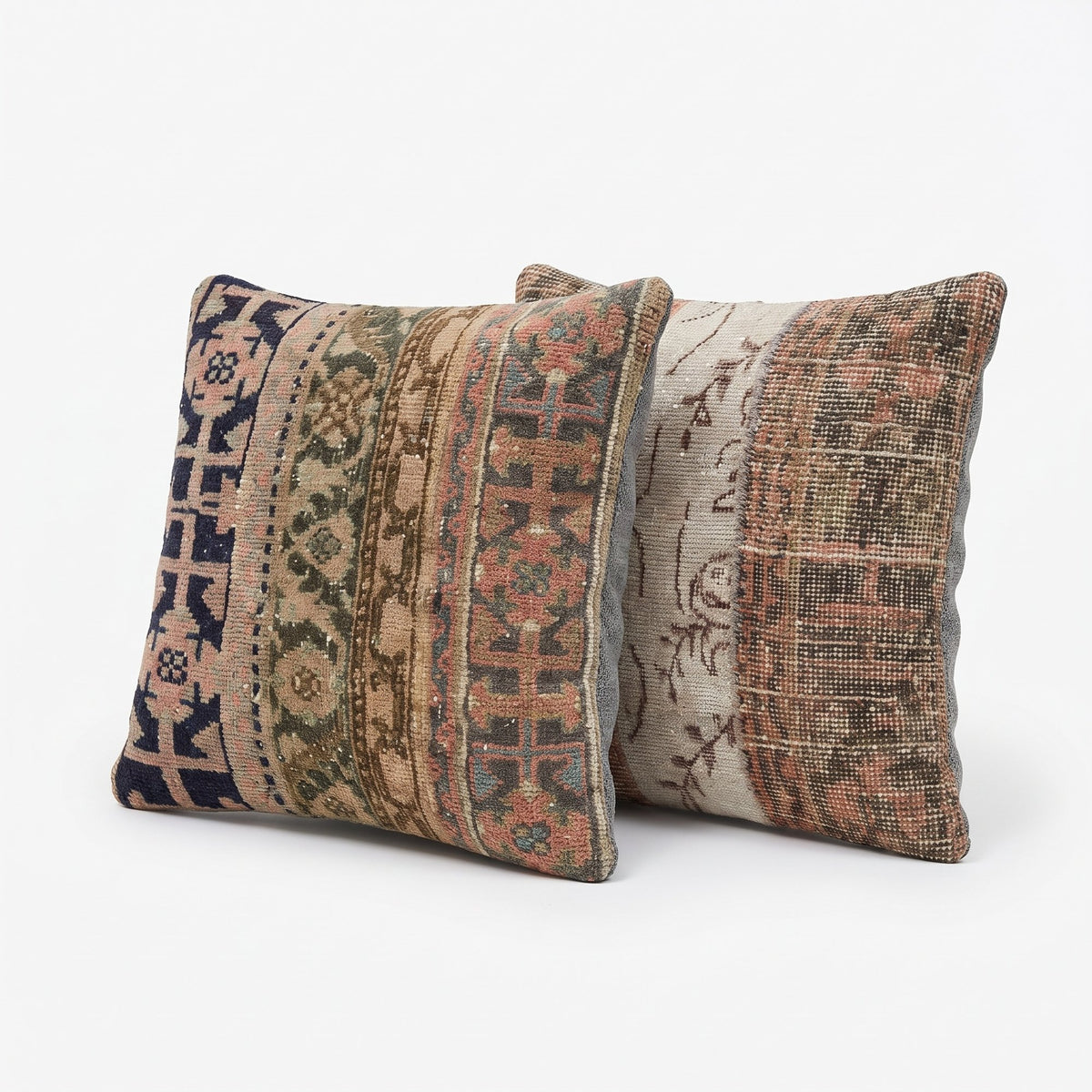 Turkish Rug Pillow Cover Set of 2 | 24'' x 24'' - left angle