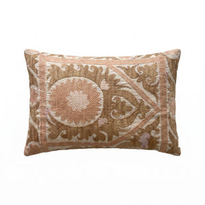 Uzbek Suzani Pillow Cover | 16'' x 24'' - front view
