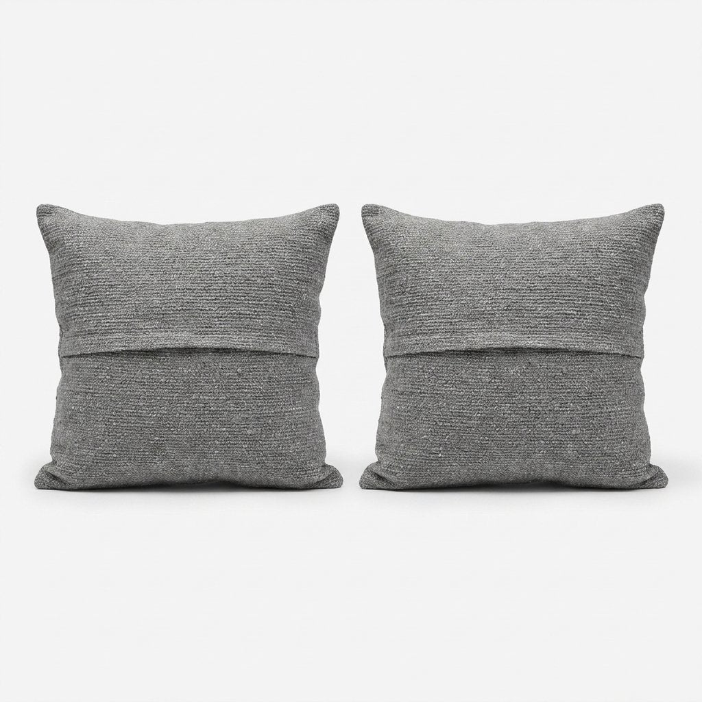 Turkish Rug Pillow Cover Set of 2 | 20'' x 20'' - back with hidden zipper