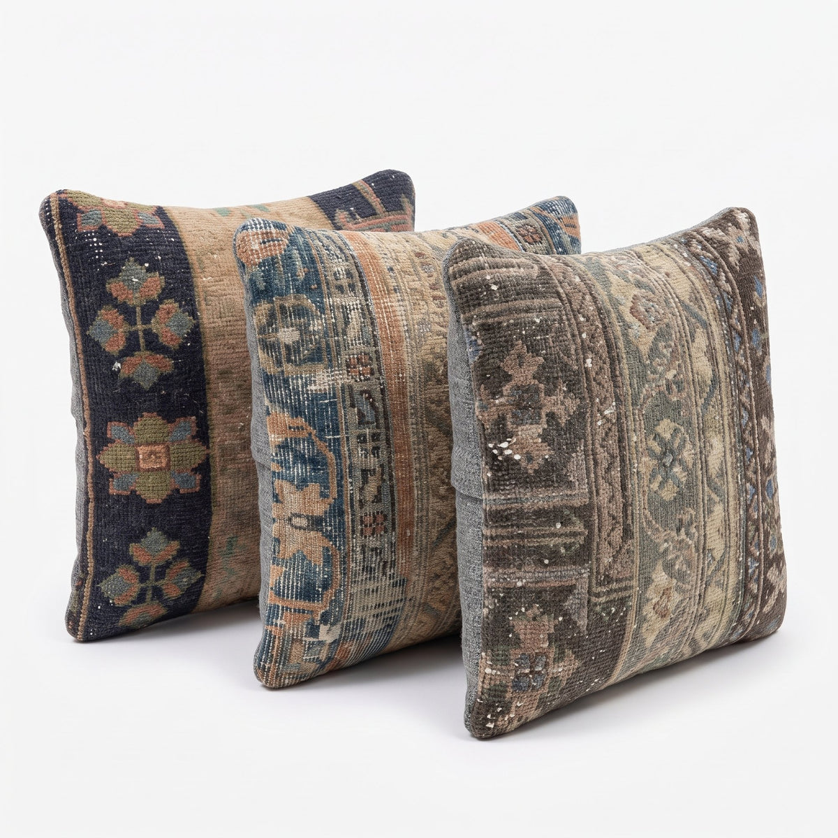 Turkish Rug Pillow Cover Set of 3 | 20'' x 20'' - right angle