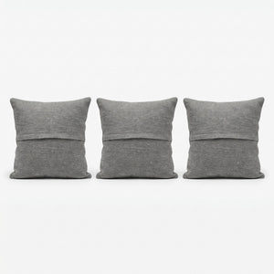 Turkish Rug Pillow Cover Set of 3 | 20'' x 20'' - back with hidden zipper