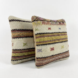 Turkish Kilim Pillow Cover Set of 2 | 16'' x 16'' - right angle