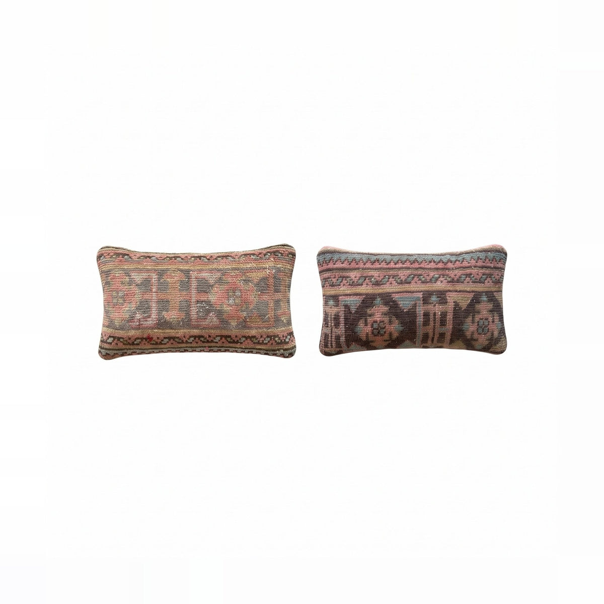 Turkish Rug Pillow Cover Set of 2 | 12'' x 20'' - front view
