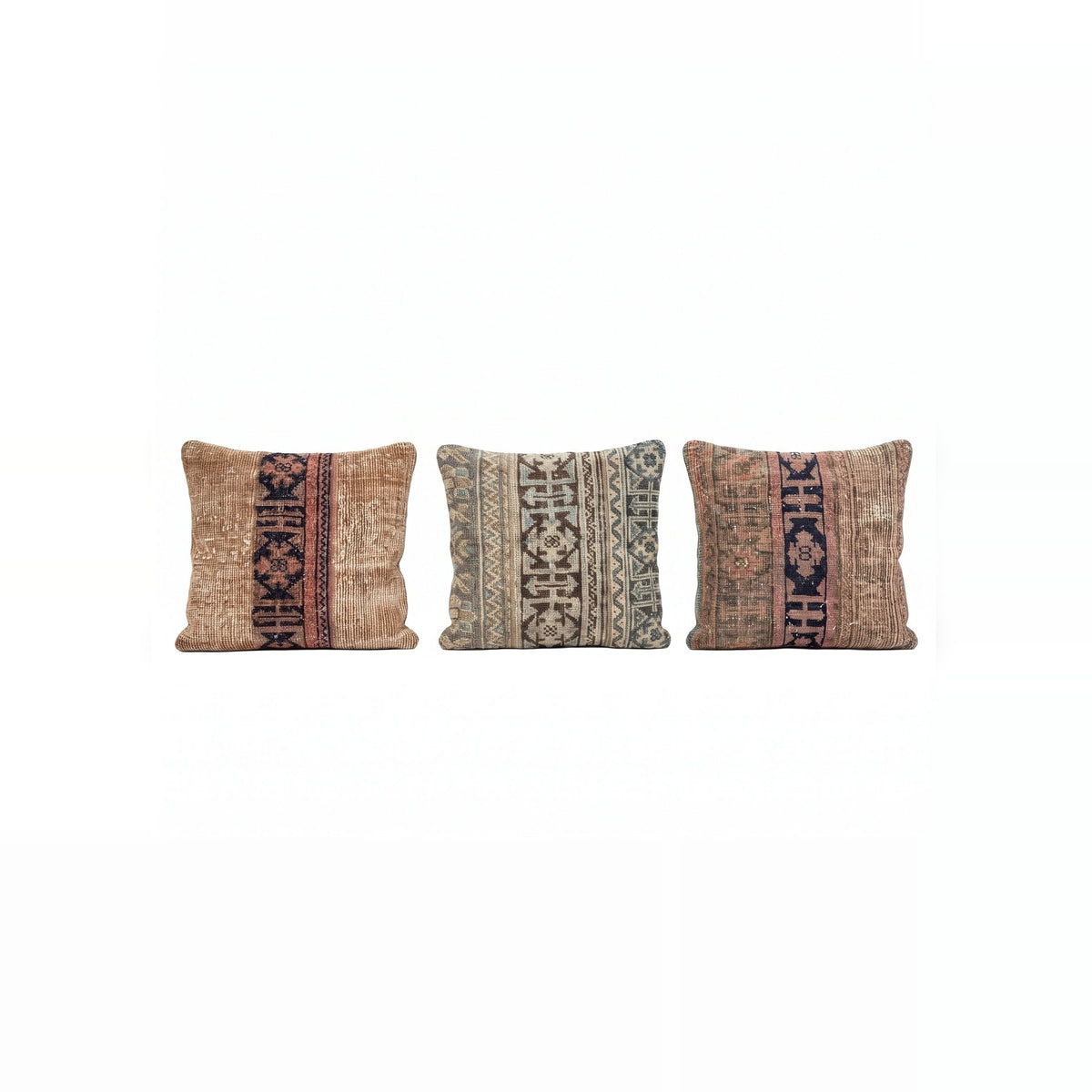 Turkish Rug Pillow Cover Set of 3 | 24'' x 24'' - front view