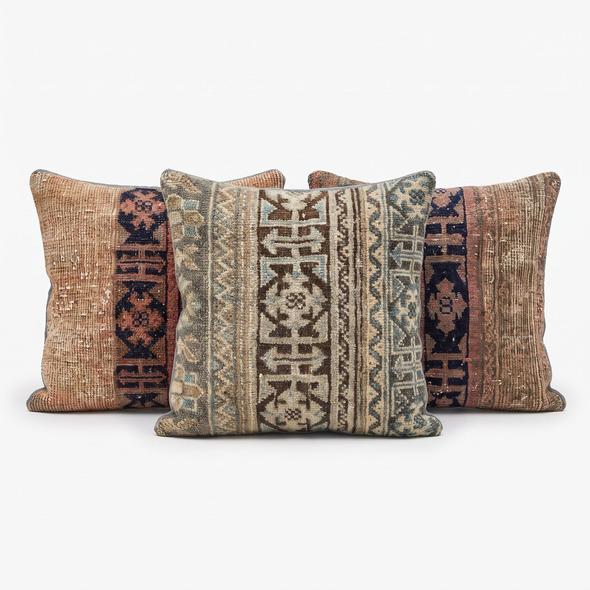 Turkish Rug Pillow Cover Set of 3 | 24'' x 24'' - left angle
