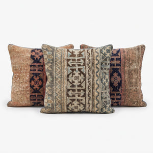 Turkish Rug Pillow Cover Set of 3 | 24'' x 24'' - left angle