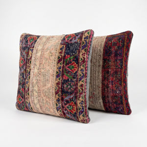 Turkish Rug Pillow Cover Set of 2 | 24'' x 24'' - left angle