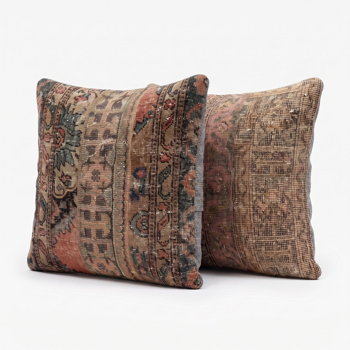 Turkish Rug Pillow Cover Set of 2 | 24'' x 24'' - left angle