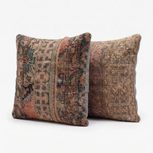 Turkish Rug Pillow Cover Set of 2 | 24'' x 24'' - left angle