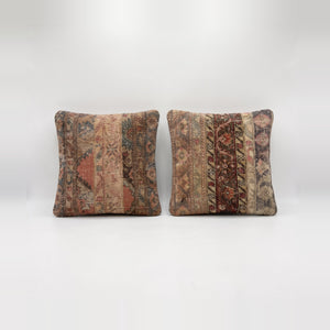 Turkish Rug Pillow Cover Set of 2 | 24'' x 24'' - front view