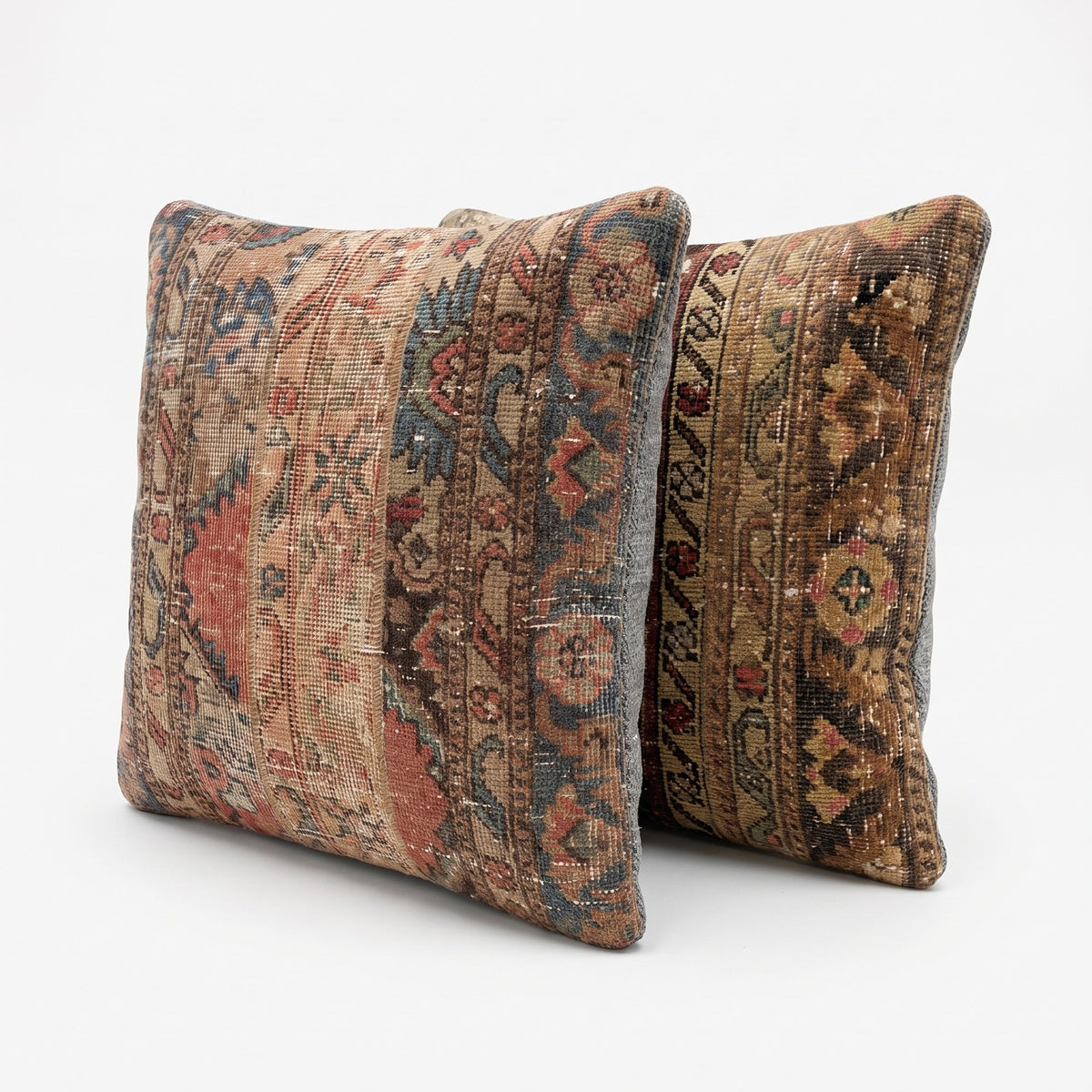 Turkish Rug Pillow Cover Set of 2 | 24'' x 24'' - left angle