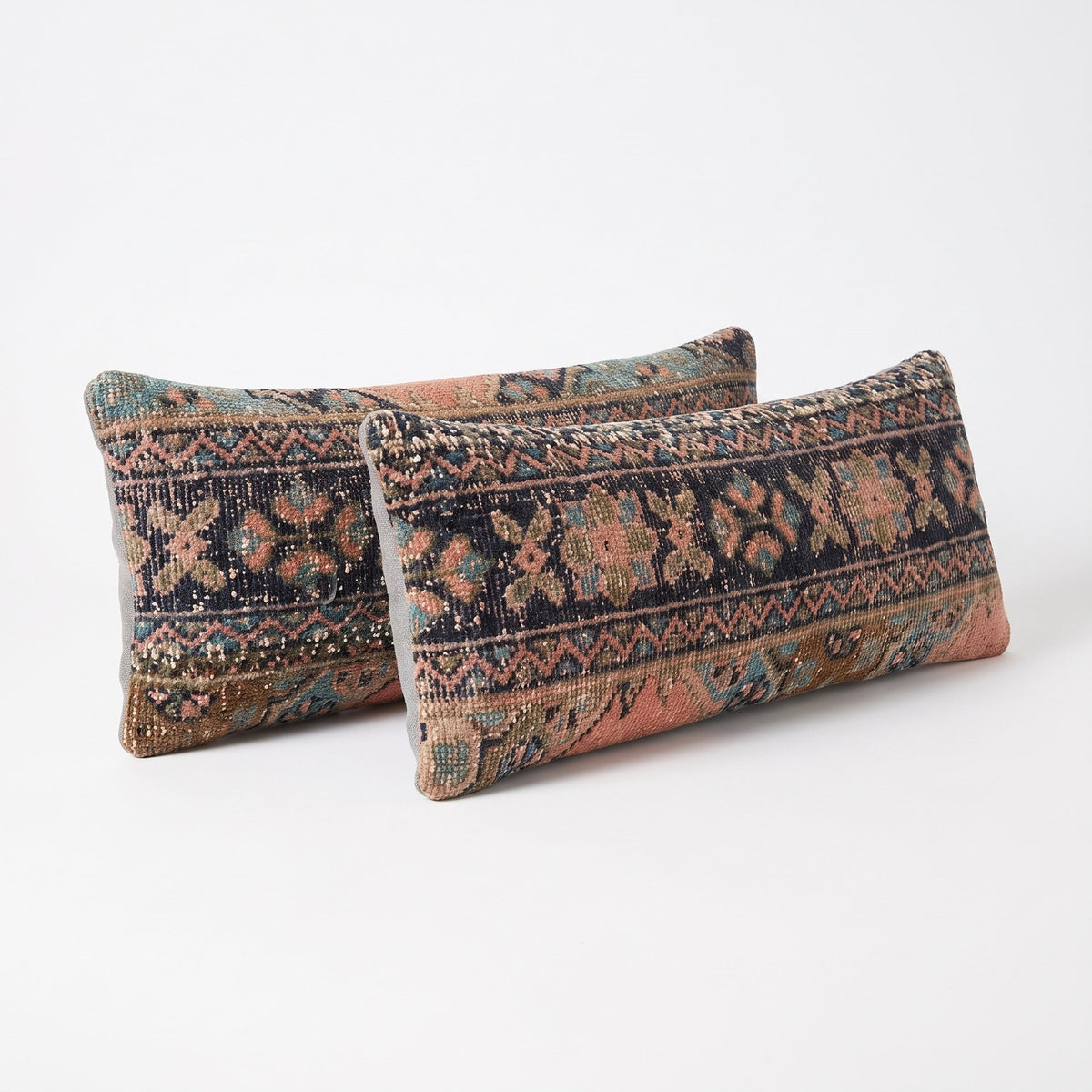 Turkish Rug Bedding Pillow Cover Set of 2 | 12'' x 35'' - right angle