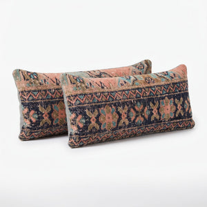 Turkish Rug Bedding Pillow Cover Set of 2 | 11'' x 35'' & 12'' x 36'' - left angle