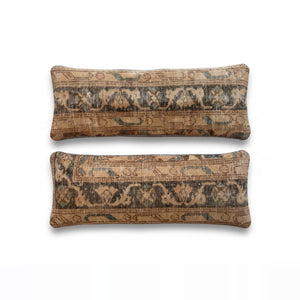 Turkish Rug Bedding Pillow Cover Set of 2 | 12'' x 35'' - front view