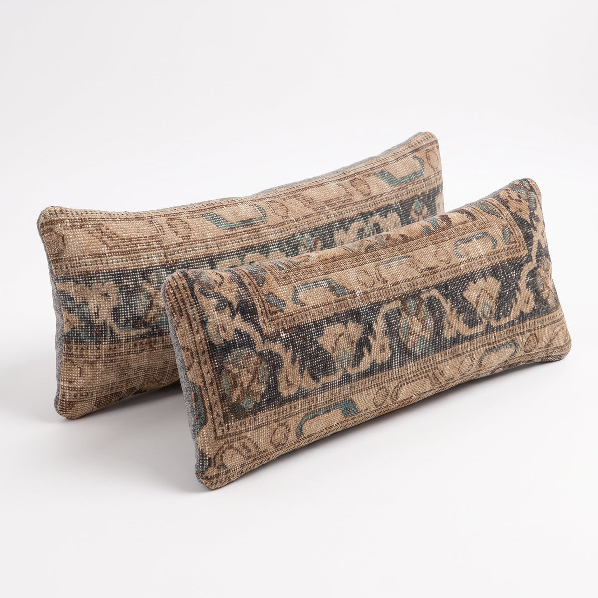 Turkish Rug Bedding Pillow Cover Set of 2 | 12'' x 35'' - left angle