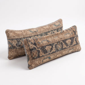 Turkish Rug Bedding Pillow Cover Set of 2 | 12'' x 35'' - left angle