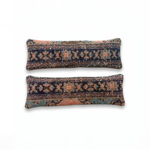 Turkish Rug Bedding Pillow Cover Set of 2 | 10'' x 36'' - front view