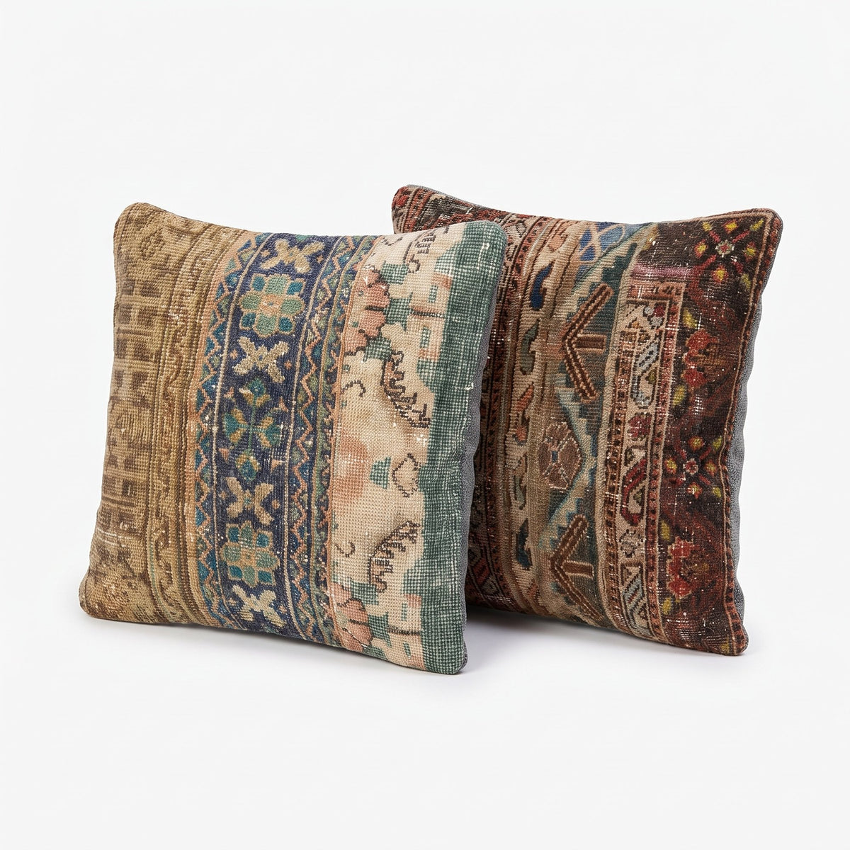 Turkish Rug Pillow Cover Set of 2 | 24'' x 24'' - left angle
