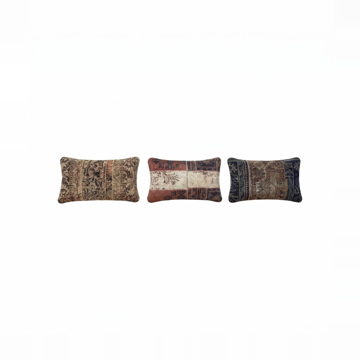Turkish Rug Pillow Cover Set of 3 | 16'' x 24'' - front view