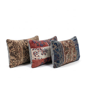 Turkish Rug Pillow Cover Set of 3 | 16'' x 24'' - left angle