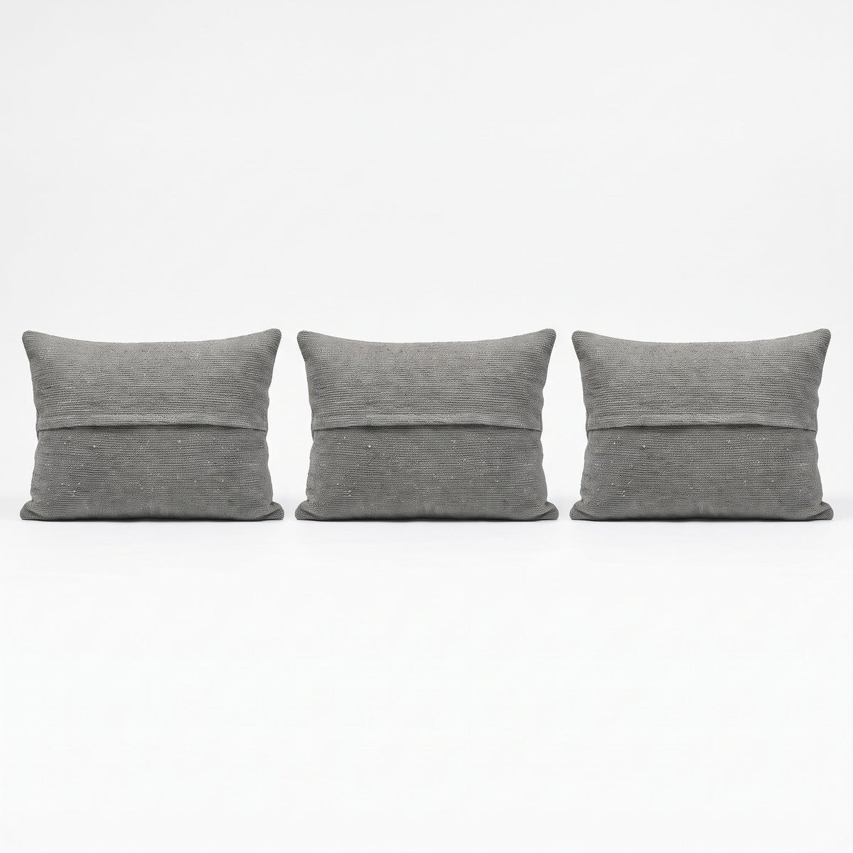 Turkish Rug Pillow Cover Set of 3 | 16'' x 24'' - back with hidden zipper