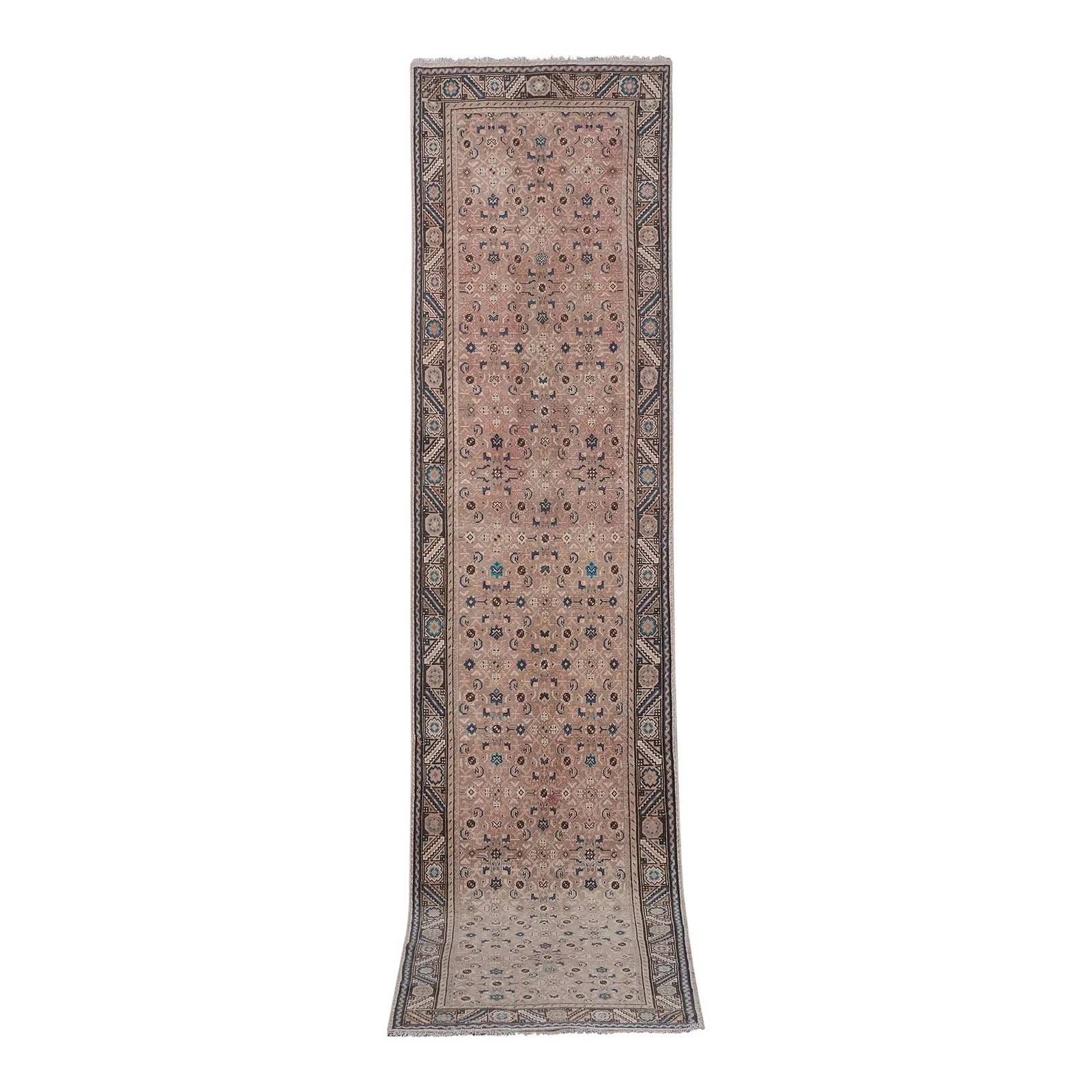 Vintage Caucasian Runner Rug 3'2'' x 13'7''