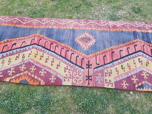 Vintage Turkish Kilim Runner 2'9'' x 11'1''