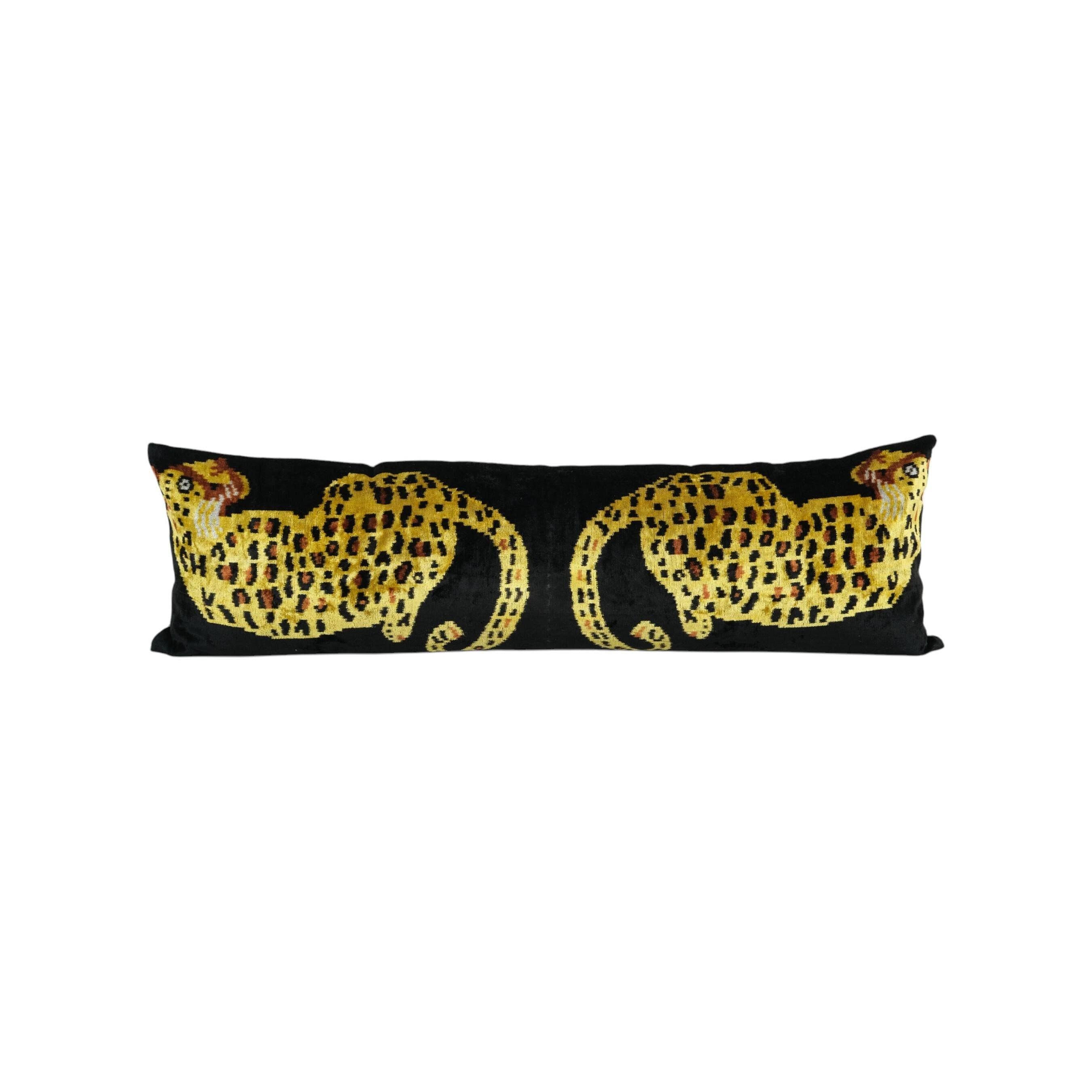 Tiger Silk Ikat Velvet Pillow Cover | 16'' x 47''