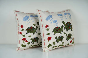 Tortoise Suzani Pillow Cover | 18'' x 18''