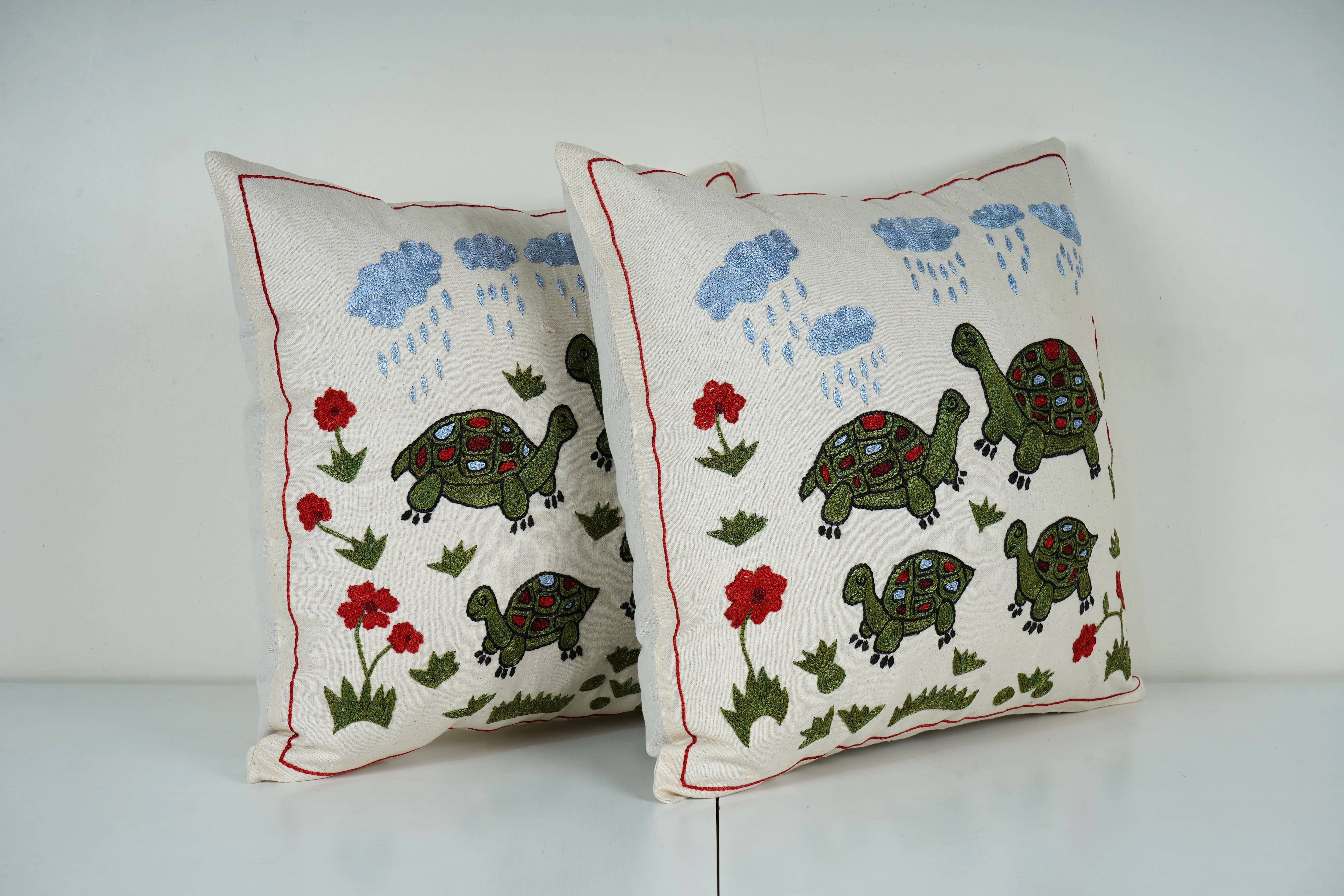 Tortoise Suzani Pillow Cover | 18'' x 18''