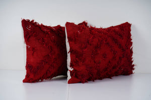 Turkish Shaggy Kilim Pillow Cover Set of 2 | 13'' x 20''