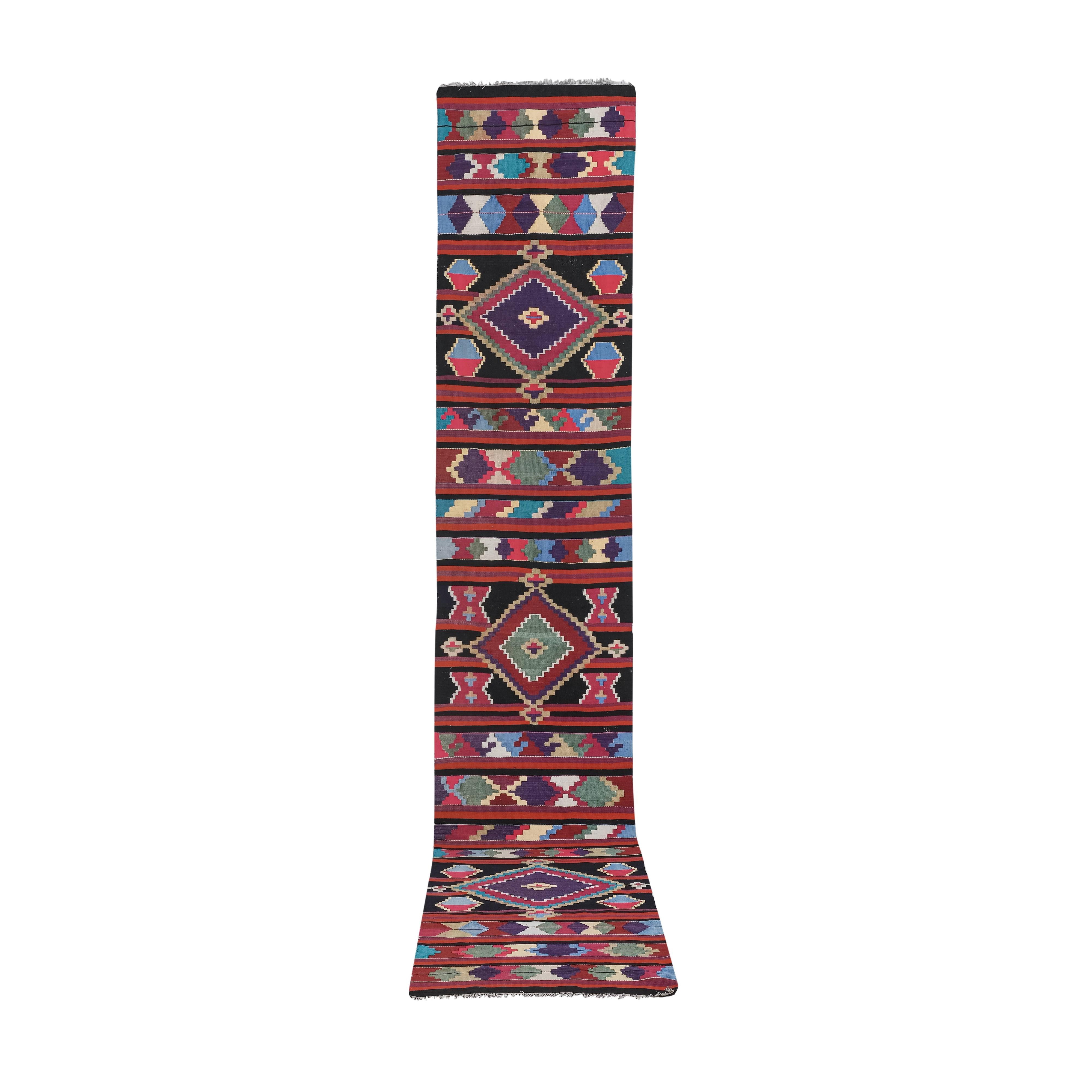 Vintage Turkish Anatolian Kilim Runner 2'9'' x 14'1''
